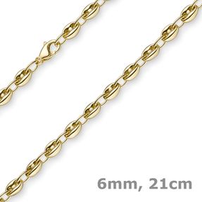 6mm Ankerkette Armband Armkette Schiffsanker 585 Gold Gelbgold 21cm Armschmuck