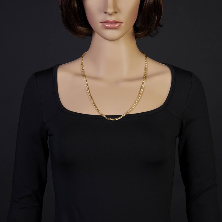 4mm Zopfkette 750 Gelbgold 60cm