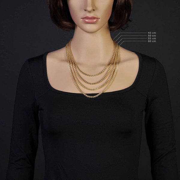 4mm Zopfkette 750 Gelbgold 60cm