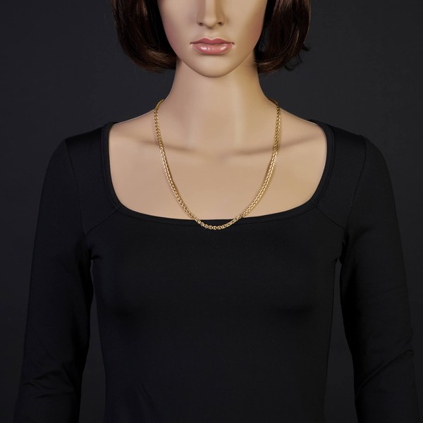 4mm Zopfkette 750 Gelbgold 60cm