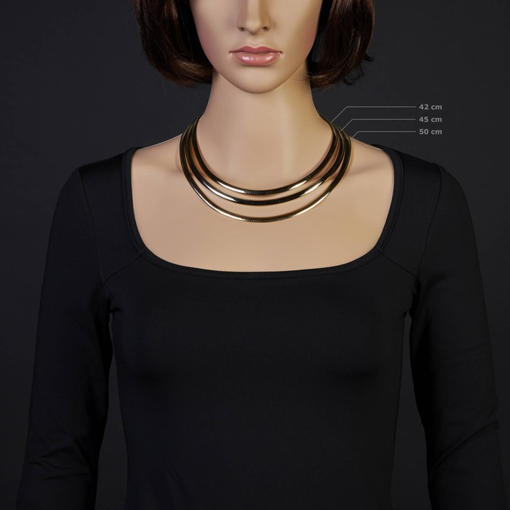 6mm Halsreif 750 Gelbgold 45cm