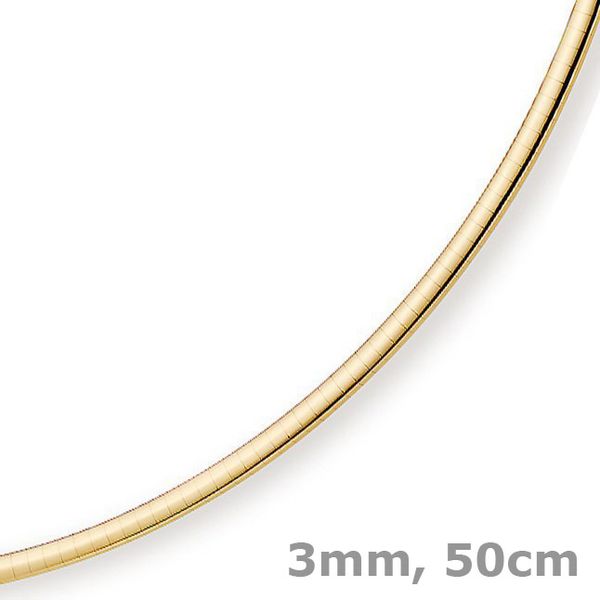 3mm Halsreif flach 585 Gelbgold 50cm