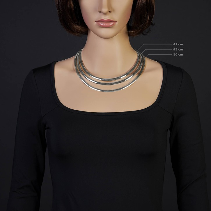 6mm Halsreif flach 750 Weißgold 42cm