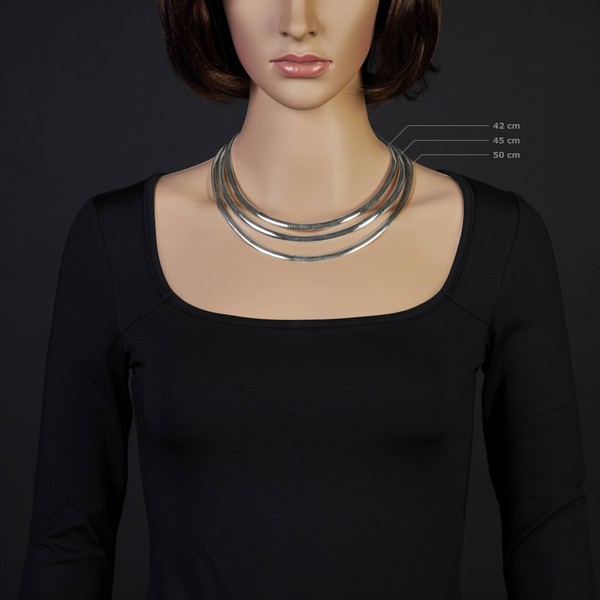 6mm Halsreif flach 750 Weißgold 50cm