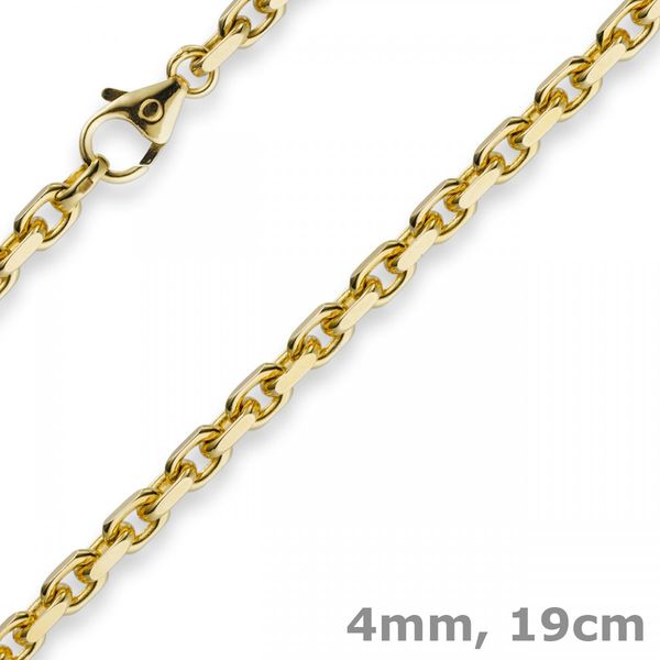 4mm Armband Ankerkette 750 Gelbgold 19cm