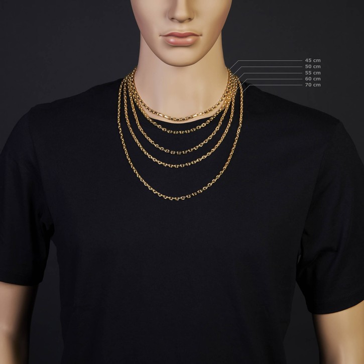 4mm Ankerkette aus 750 Gelbgold 45cm