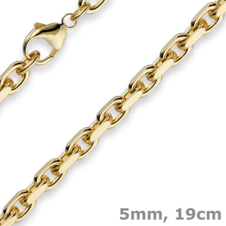 5mm Armband Ankerkette 750 Gelbgold 19cm