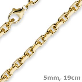 5mm Armband Armkette Ankerkette aus 750 Gold Gelbgold 19cm Herren Goldarmband