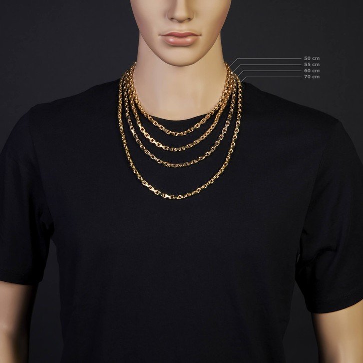5mm Ankerkette aus 750 Gelbgold 55cm
