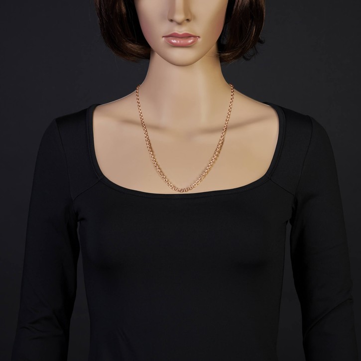 4.6mm Rundankerkette aus 750 Rotgold 55cm