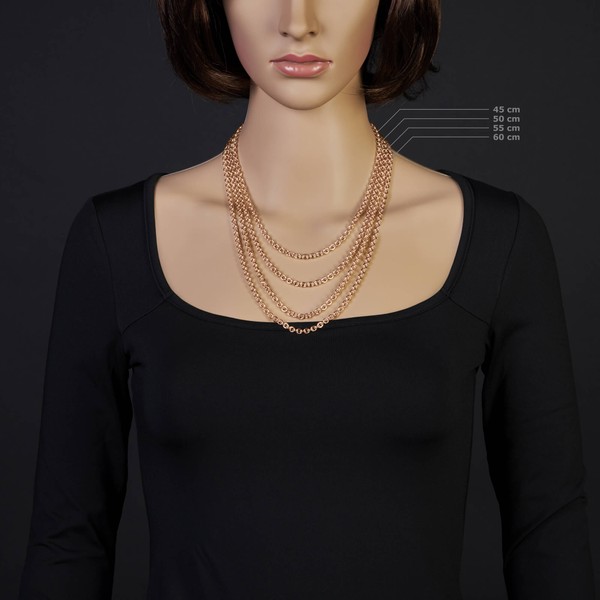 4.6mm Rundankerkette aus 750 Rotgold 55cm