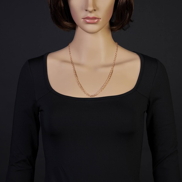 4.6mm Rundankerkette aus 750 Rotgold 55cm