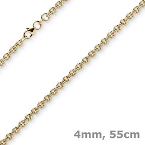 4mm Rund-Ankerkette Kette Collier Halskette 585 Gold Gelbgold 55cm Halsschmuck