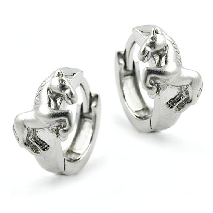 Creolen 11x7mm für Kinder Pferdchen 925 Silber