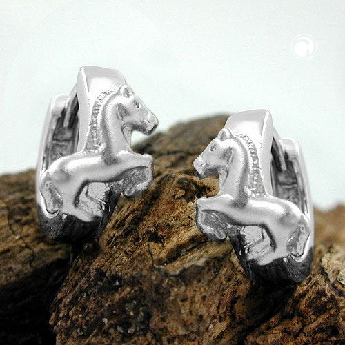 Creolen 11x7mm für Kinder Pferdchen 925 Silber
