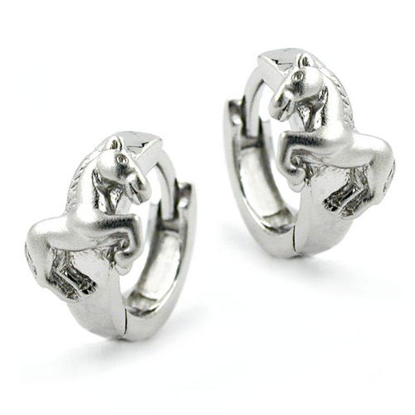 Creolen 11x7mm für Kinder Pferdchen 925 Silber