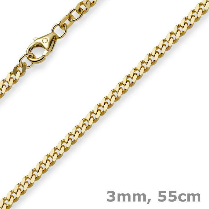 3mm Panzerkette 750 Gelbgold 55cm