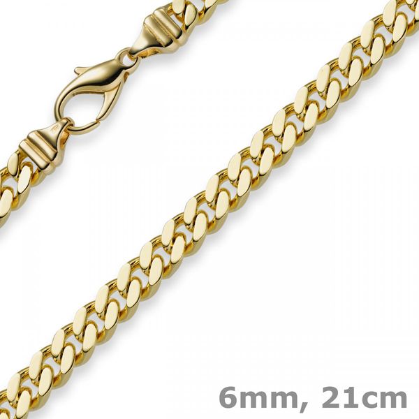 6mm Panzerarmband 750 Gelbgold 21cm