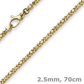 2,5mm Kette Halskette Königskette aus 750 Gold Gelbgold 70cm Unisex Goldkette