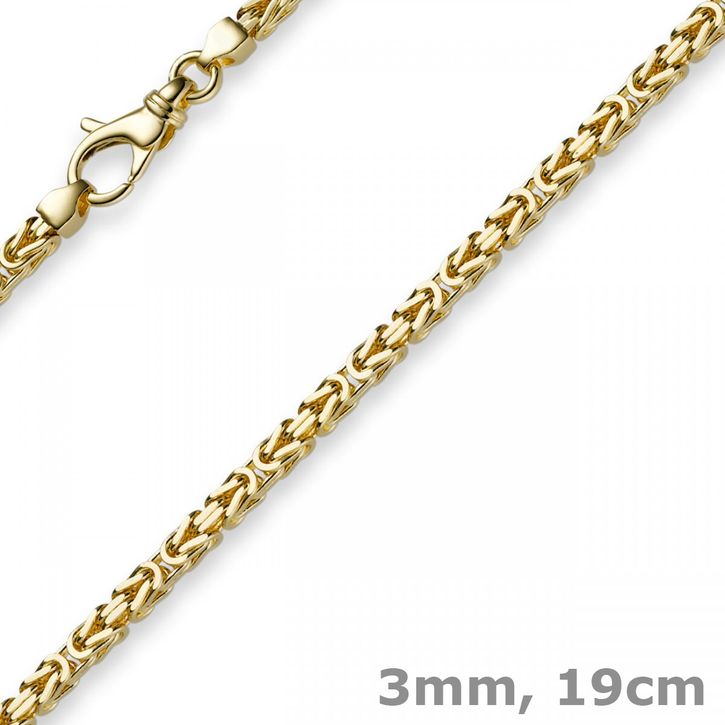 3mm Armband Königskette 750 Gelbgold 19cm