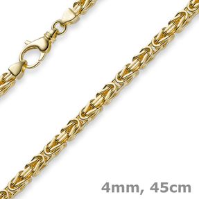 4mm Kette Halskette Königskette aus 750 Gold Gelbgold 45cm Goldkette