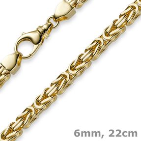 6mm Armband Armkette Königskette aus 750 Gold Gelbgold 22cm Herren