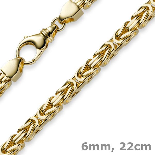 6mm Armband Königskette 750 Gelbgold 22cm