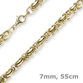 7mm Königskette aus 585 Gold Gelbgold Kette Halskette 55cm rund abgerundet