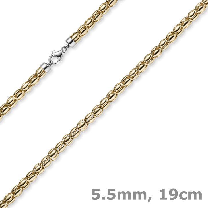 5,5mm Lotus-Armband aus 585 Gelbgold 19cm