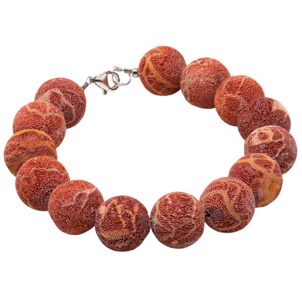 Armband aus Schaumkoralle rot-orange