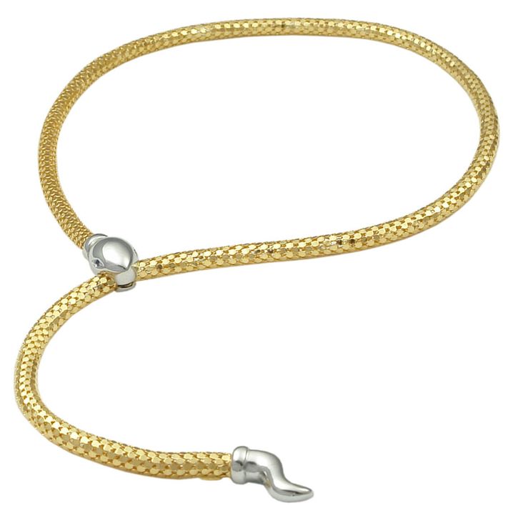 Y-Collier Schlange aus 585 Gelbgold & Weißgold