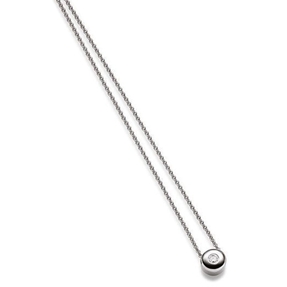 Solitär Collier Kette Ankerkette Diamant Brillant 0,25 ct.750 Gold Weißgold 42cm