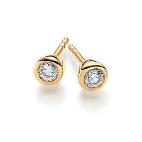 Ohrstecker Ohrringe mit Diamant Brillant 0,20ct. Solitär rund 750 Gold Gelbgold