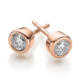 Ohrstecker Ohrringe mit Diamant Brillant 0,50ct. Solitär rund 750 Gold Rotgold Ohrstecker Ohrringe mit Diamant Brillant 0,50ct. Solitär rund 750 Gold Rotgold