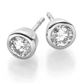 Ohrstecker Ohrringe mit Diamant Brillant 1,00ct. Solitär rund 750 Gold Weißgold Ohrstecker Ohrringe mit Diamant Brillant 1,00ct. Solitär rund 750 Gold Weißgold