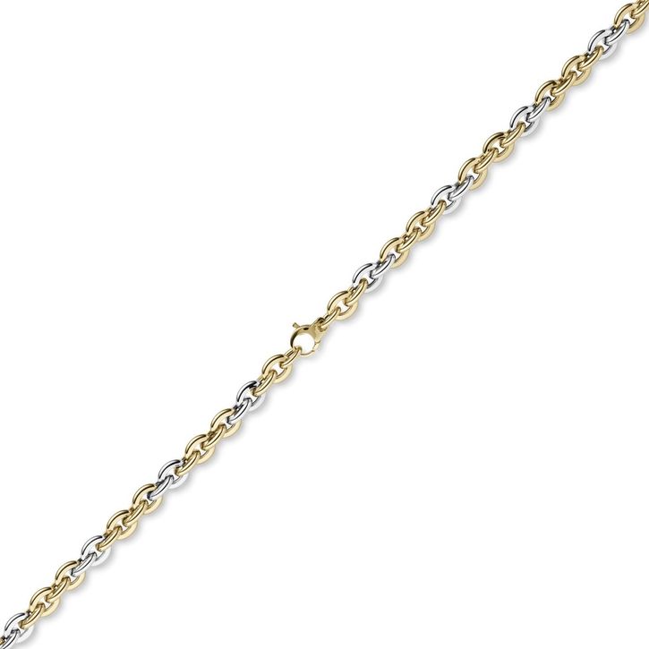 7,5mm Phantasie-Armband aus 585 Weißgold 21cm