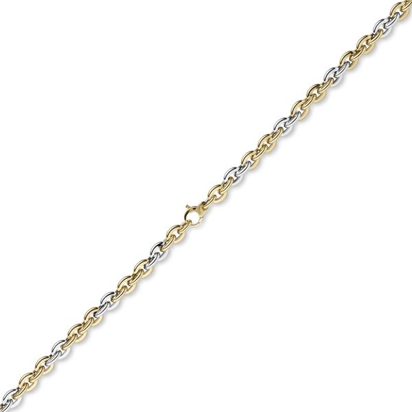 7,5mm Phantasie-Armband aus 585 Weißgold 21cm