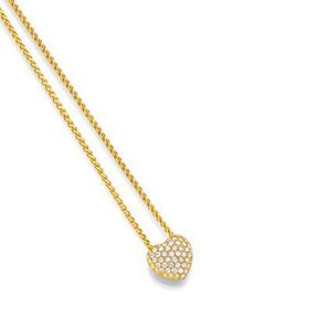 Anhänger Pavé Herz mit weißen Diamanten Brillanten 0.70 ct. 750 Gold Gelbgold