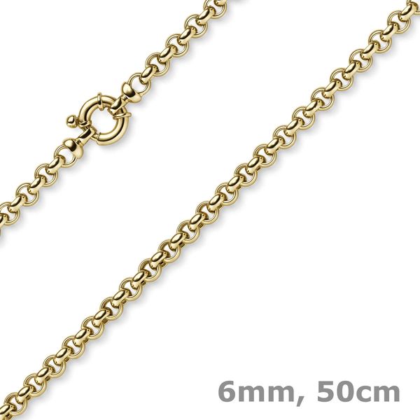 6mm Collier Erbkette 585 Gelbgold Unisex 50cm