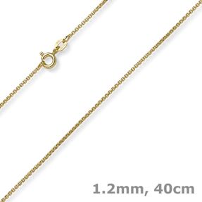 1,2mm Venezianer-Kette rund aus 750 Gold Gelbgold Kette Collier Halsschmuck 40cm