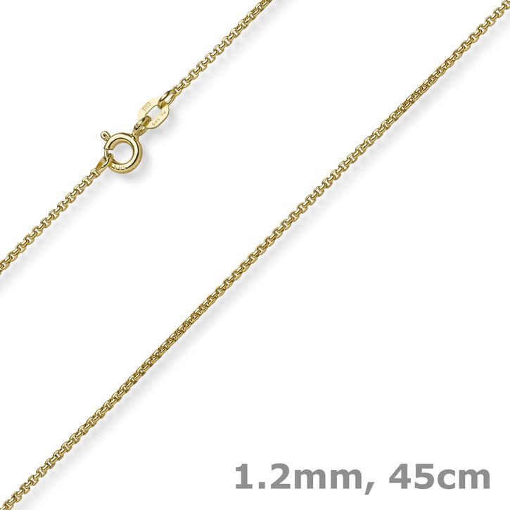 1,2mm Venezianer-Kette 750 Gelbgold Collier 45cm