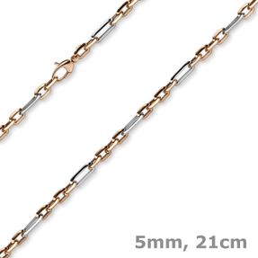 5mm Armband Phantasiekette 585 Gold Weißgold Rotgold Armschmuck Armkette 21cm