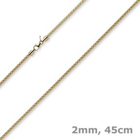 2mm Collier runde Himbeer-Kette aus 585 Gold Gelbgold Halsschmuck Halskette 45cm