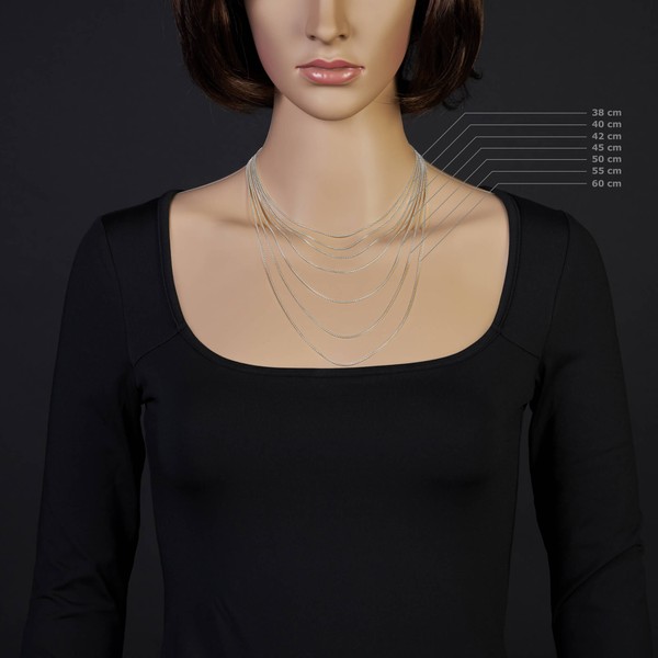 1.2mm Collier runde Veneziakette 585 Weißgold 40cm