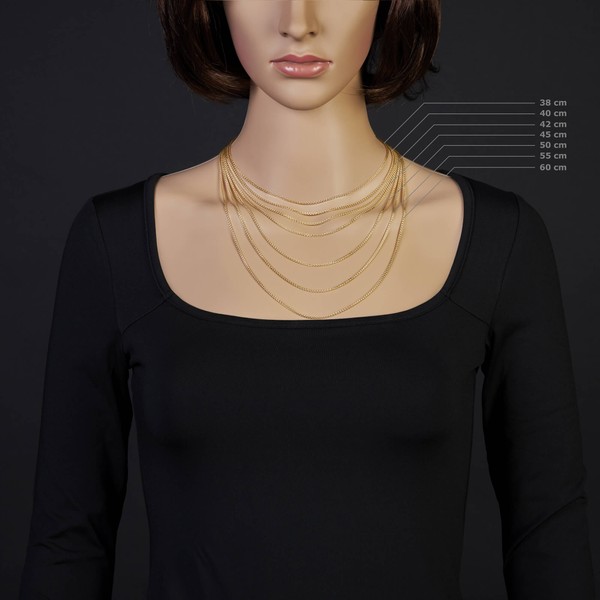 1,5mm Zopfkette 750 Gelbgold 55cm