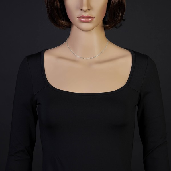 1.5mm Ankerkette aus 750 Weißgold 38cm