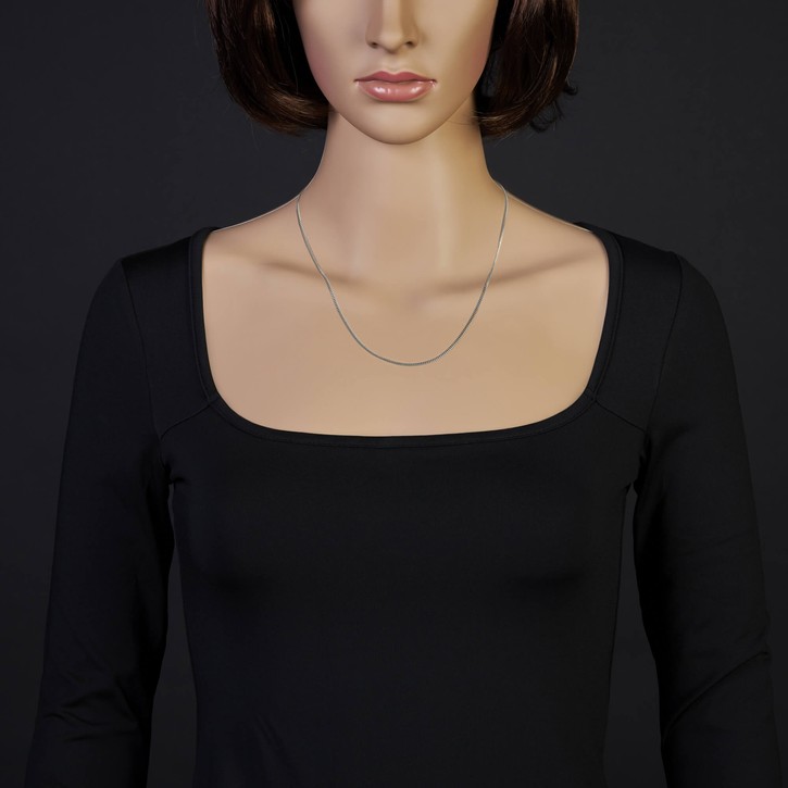 1.5mm Panzerkette Collier 585 Gold Weißgold 50cm