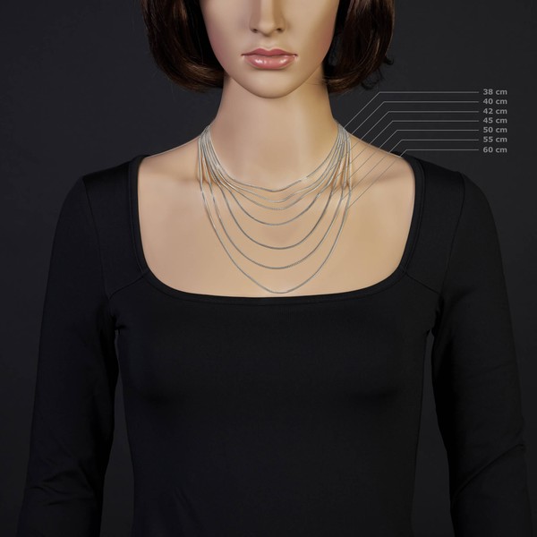 1.5mm Panzerkette Collier 585 Gold Weißgold 55cm