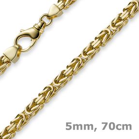 5mm Königskette Kette Halskette 750 Gold Gelbgold, 70cm Halsschmuck für Herren