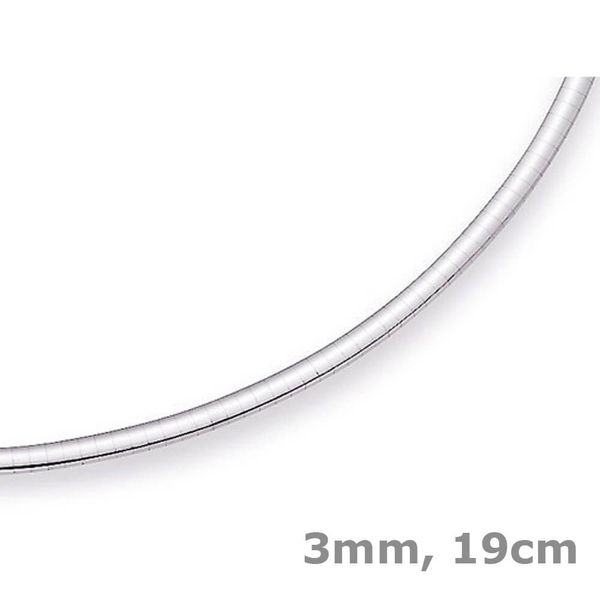 3mm Omega-Armband flach 750 Weißgold 19cm